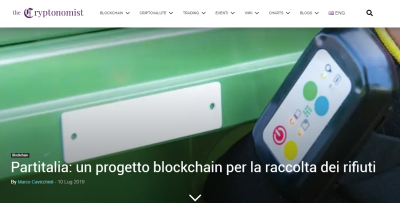 Blockchain raccolta rifiuti