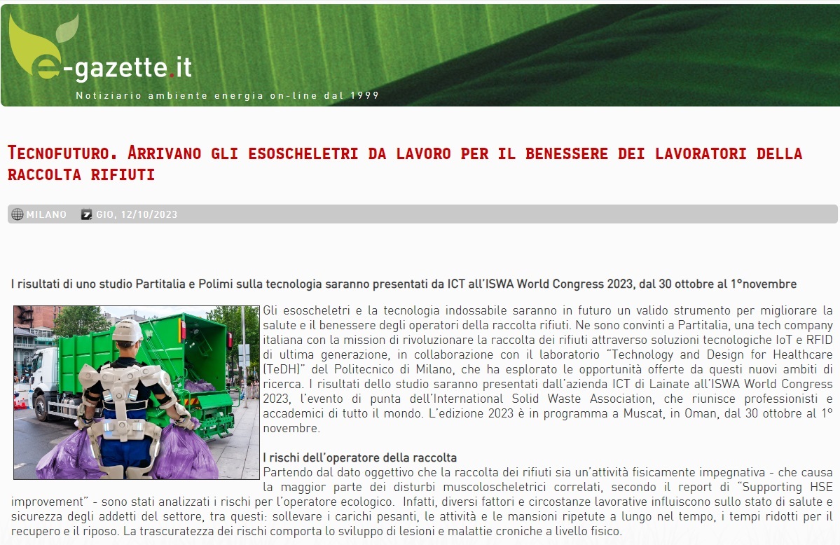 iswa 2023_partitalia presenta gli esoscheletri per la raccolta rifiuti